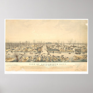 Sacramento During Flood of 1850 (1586A) Poster