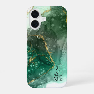 Sacramento Green Alcohol Ink Customisable iPhone 16 Case