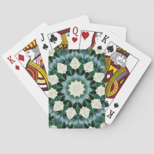 Sacramento Green and Cerulean Blue Mandala Playing Cards