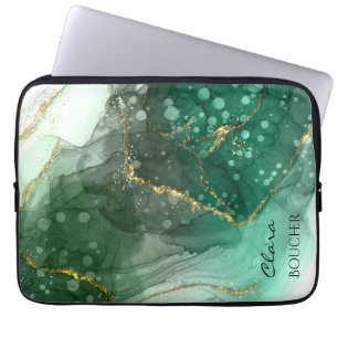 Sacramento Green Watercolor Ink Customisable Laptop Sleeve