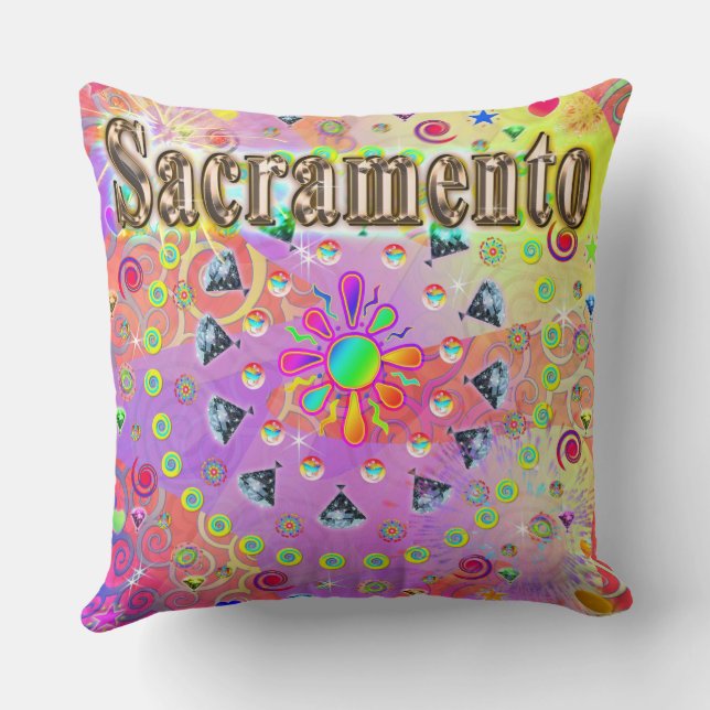 Sacramento Lucky Golden Pillow (Back)