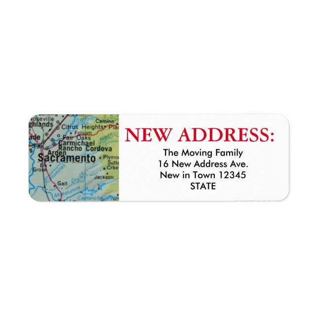 Sacramento New Address Label (Front)