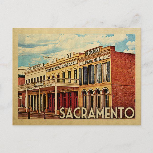 Sacramento Postcard California Vintage Travel (Front)