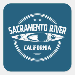 Sacramento River California Kayaking Square Sticker