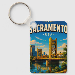 Sacramento Tower Bridge Riverfront Key Ring