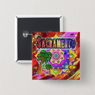 Sacramento Tropical Friends Button