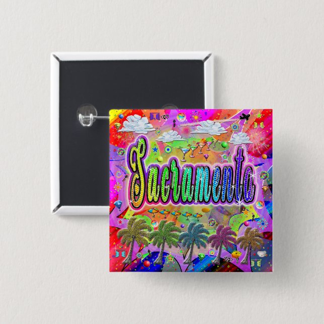 Sacramento Vista Express Button (Front & Back)