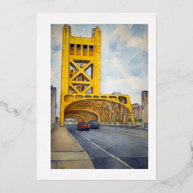 Sacramento Watercolor Tower Bridge (Front)