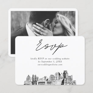 Sacramento Wedding Minimalist Sketch RSVP Enclosure Card