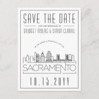 Sacramento Wedding |Stylised Skyline Save the Date