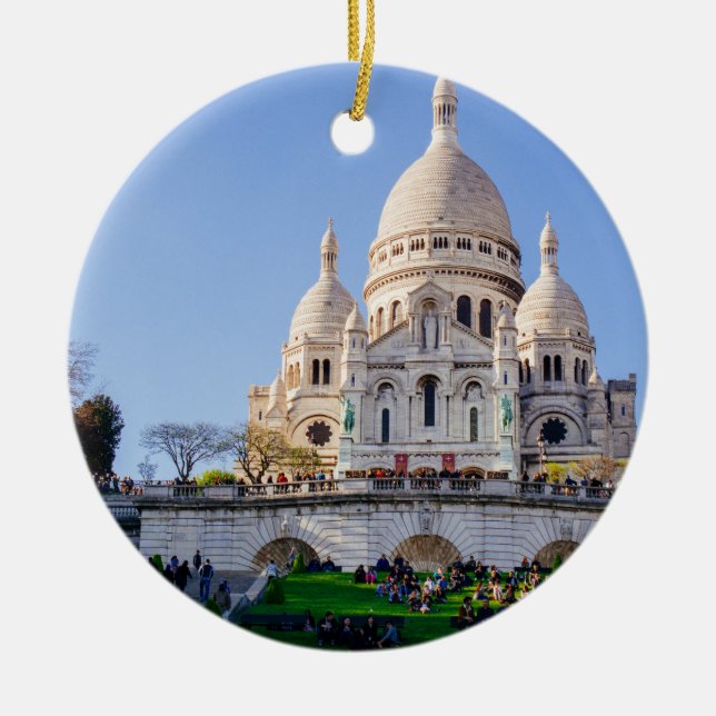 Sacre Coeur Basilica, French Architecture, Paris Ceramic Tree Decoration (Front)