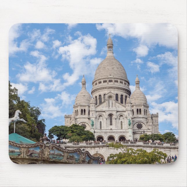 Sacre Coeur on Montmartre hill - Paris, France Mouse Pad (Front)