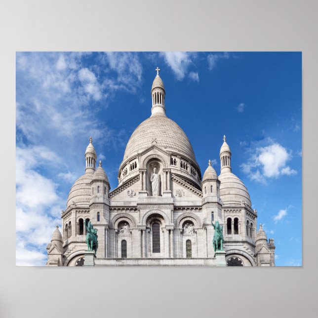 Sacre Coeur on Montmartre hill - Paris, France Poster (Front)
