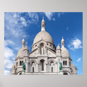 Sacre Coeur on Montmartre hill - Paris, France Poster