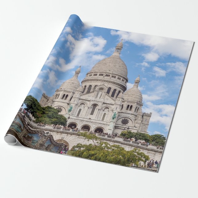 Sacre Coeur on Montmartre hill - Paris, France Wrapping Paper (Unrolled)