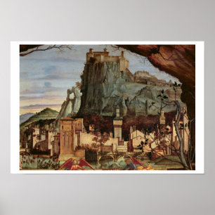 Sacre conversazione, detail of the town and castle poster