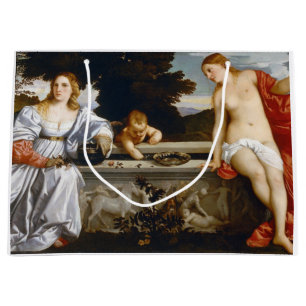 Sacred and Profane Love, Tiziano Vecelli, 1515 Large Gift Bag