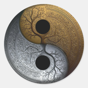 Sacred Balance Yin Yang Symbol Classic Round Sticker
