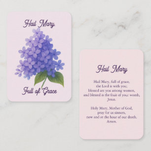 Sacred Blooms Lilac - Hail Mary Holy Card