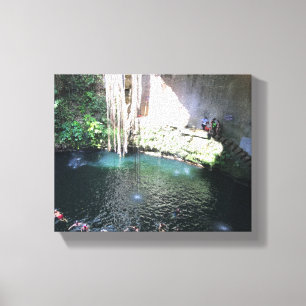 Sacred Blue Cenote, Ik Kil, Mexico #4 Canvas Print