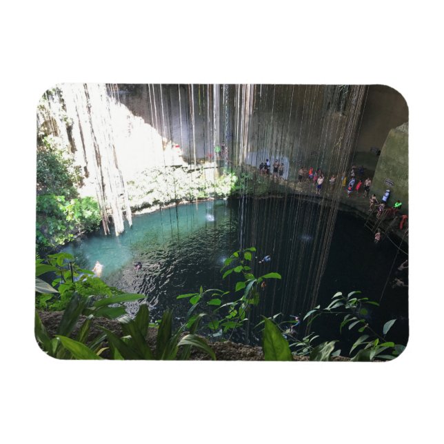Sacred Blue Cenote, Ik Kil, Mexico Photo Magnet (Horizontal)