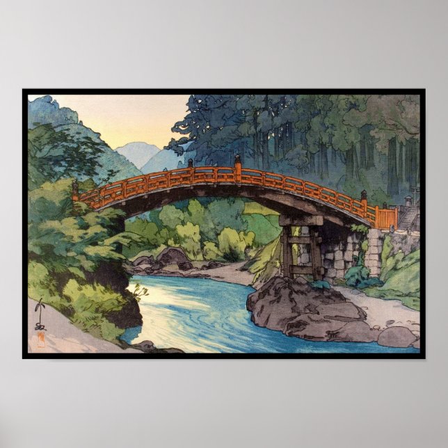 Sacred Bridge in Nikko Hiroshi Yoshida hanga art Poster (Front)