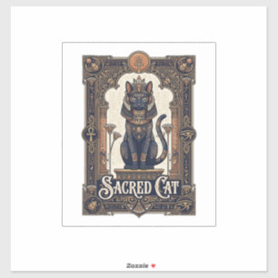 Sacred Cat Cat Ancient Egypt Vintage Vector Art Sh