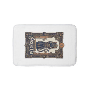 Sacred Cat Cat Ancient Egypt Vintage Vector Art Sh Bath Mat