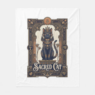 Sacred Cat Cat Ancient Egypt Vintage Vector Art Sh Fleece Blanket