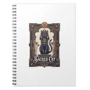 Sacred Cat Cat Ancient Egypt Vintage Vector Art Sh Notebook