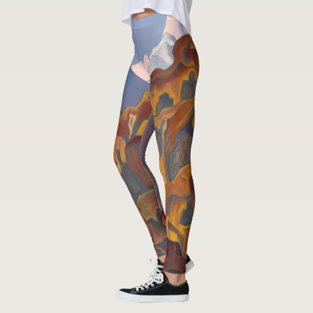 Sacred Caves, 1932 by Nicholas Roerich Leggings (Left)