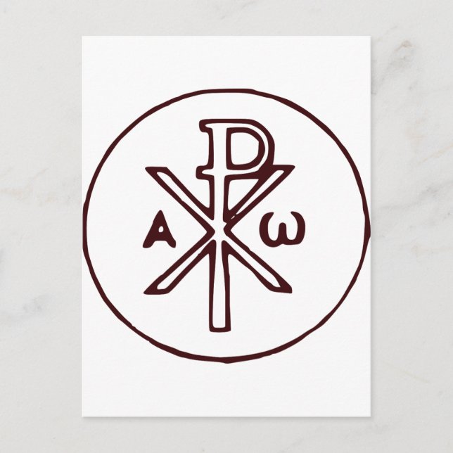 Sacred Chi-Rho Christogram Fine Art Postcard (Front)