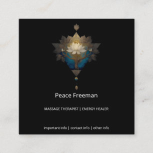 SACRED CONVERGENCE ALCHEMICAL LOTUS SYMBOL SQUARE BUSINESS CARD