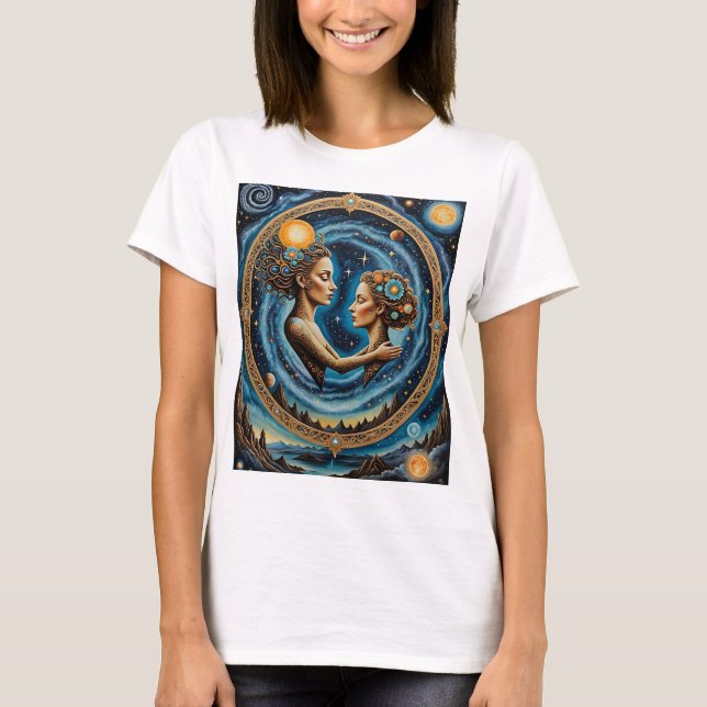 Sacred Cosmic Mirror Goddess Shirt (Front)