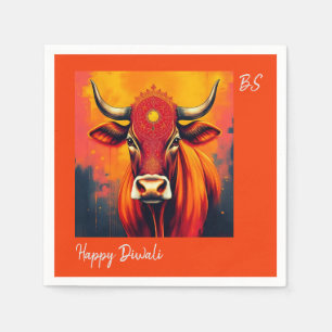 Sacred Cow Diwali Festive Table Accent Napkin