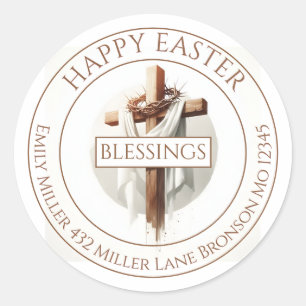 Sacred Cross Celebration Design Classic Round Sticker