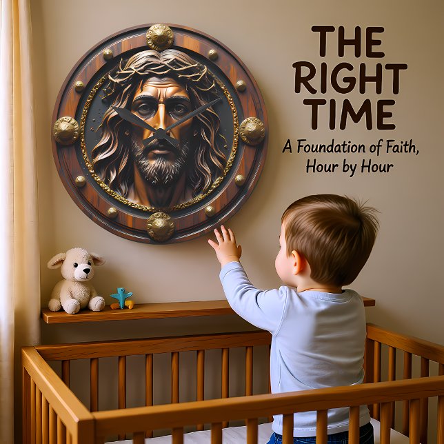 Sacred Crown of Thorns Portrait Large Clock (Creator Uploaded)