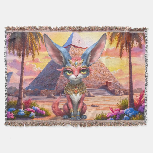 Sacred Desert Guardian Throw Blanket (Front)