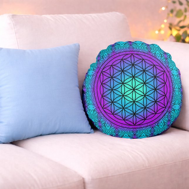 Sacred DNA – Colour of Heart Round Cushion (Creator Uploaded)