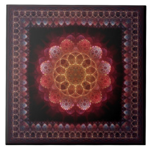 Sacred esoteric fractal framed ornament tile