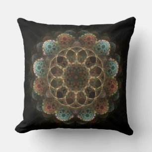 Sacred esoteric fractal ornament cushion
