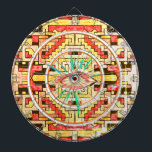 Sacred Eye Geomethric Tribal/Ethnic Pattern Dartboard<br><div class="desc">Perfect for bohemian, tribal, folk, native, ethnic, nomad, period styles. A mistery eye in the centre.</div>