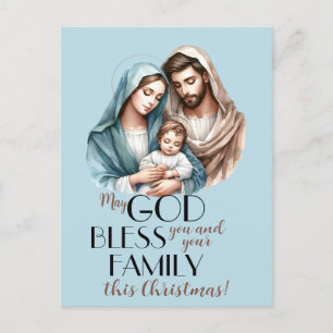 Sacred Gaze Beneath a Winter Sky Holiday Postcard