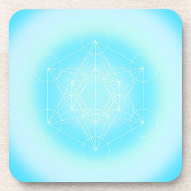 sacred geometric,blue, Metatron,   Coaster (Front)