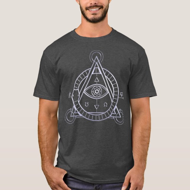Sacred Geometry Alchemy Ancient Symbols T-Shirt (Front)