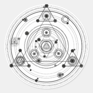 Sacred geometry and geometric alchemy design classic round sticker