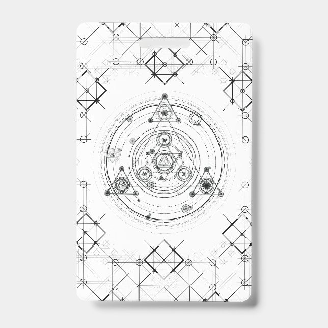 Sacred geometry and geometric alchemy design ID badge (Front)