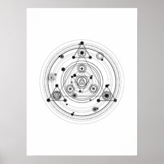 Sacred geometry and geometric alchemy design poster