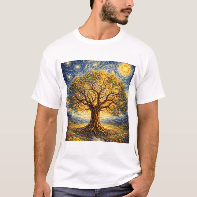 Sacred geometry art  tree T-Shirt (Front)