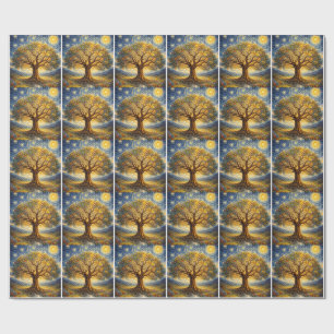 Sacred geometry art  tree wrapping paper
